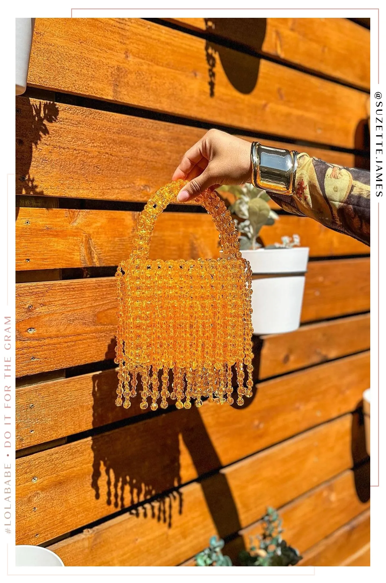 Sunsets In Capri Beaded Handbag - Orange