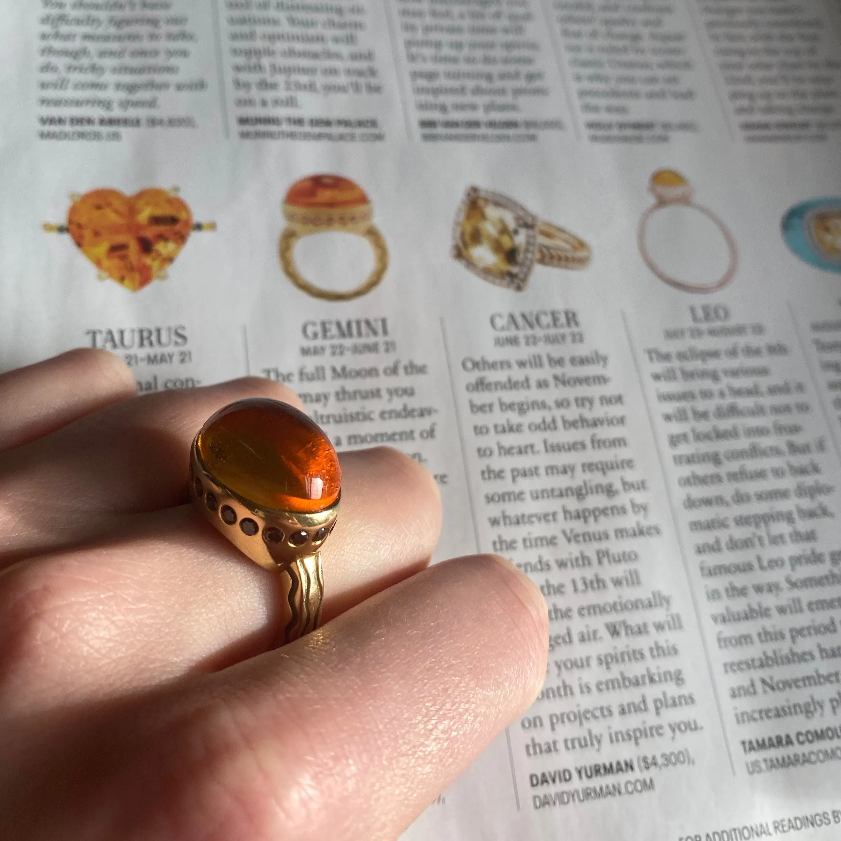 Talas Maderia Citrine Ring