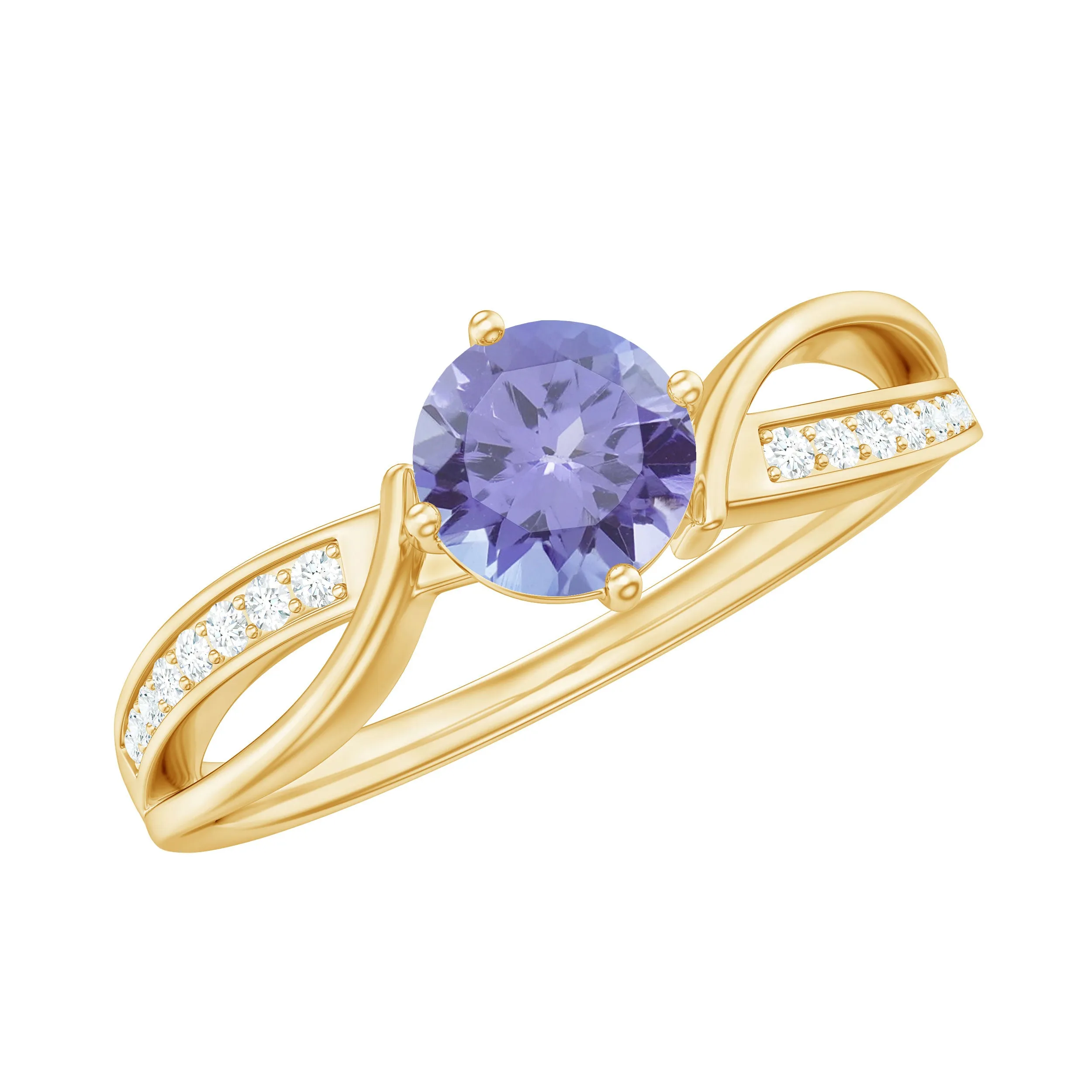 Tanzanite and Diamond Engagement Ring