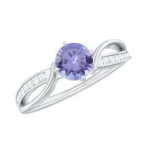 Tanzanite and Diamond Engagement Ring