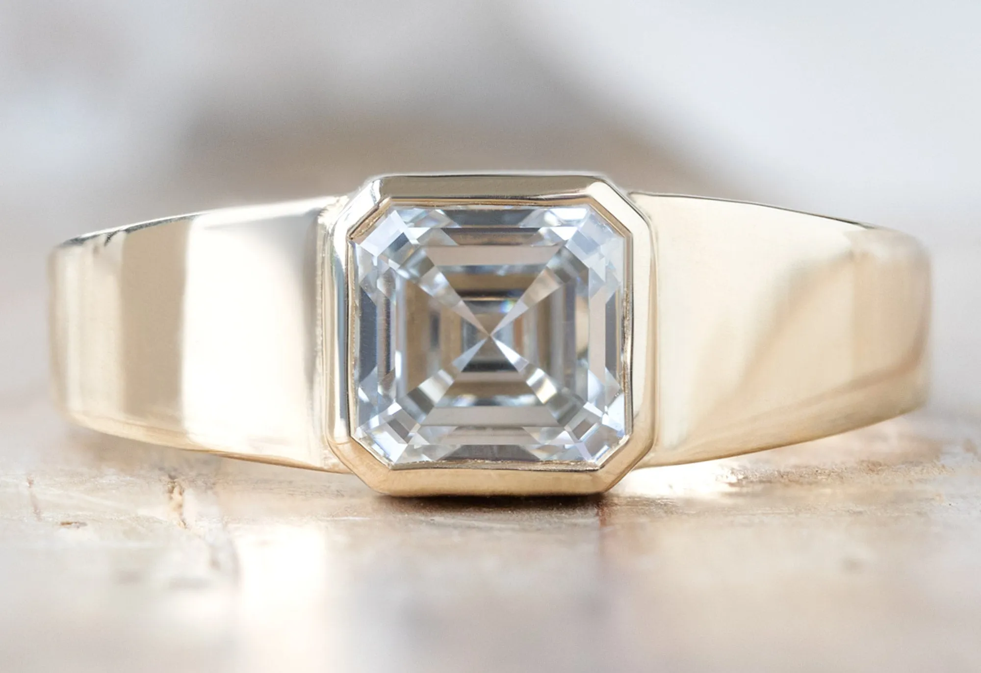 The Signet Ring with a 1.25ct Asscher-Cut Lab Grown Diamond