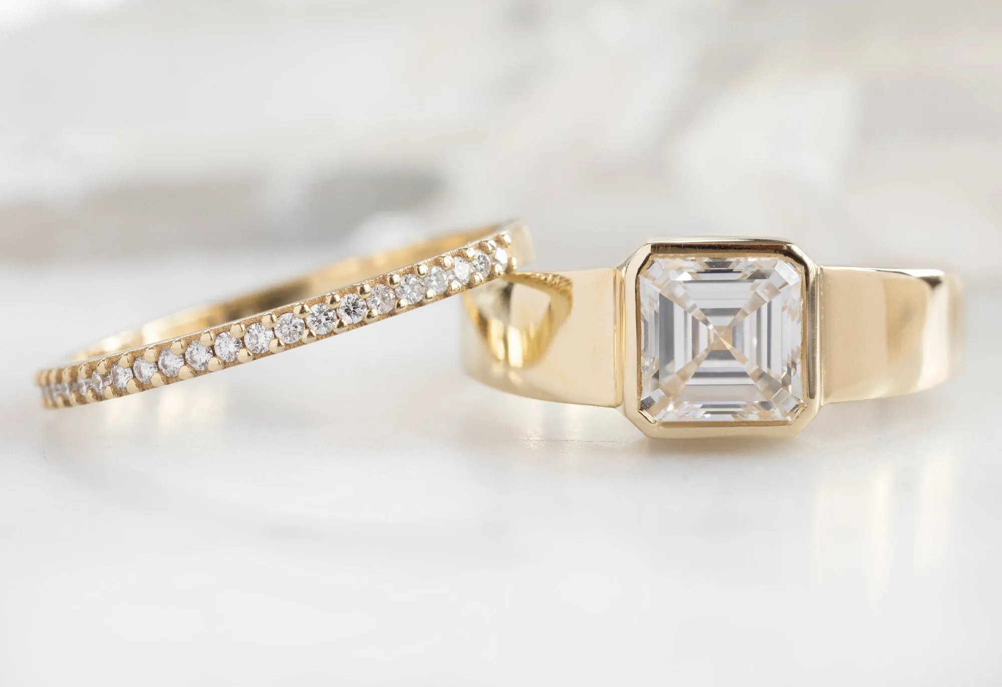 The Signet Ring with a 1.25ct Asscher-Cut Lab Grown Diamond