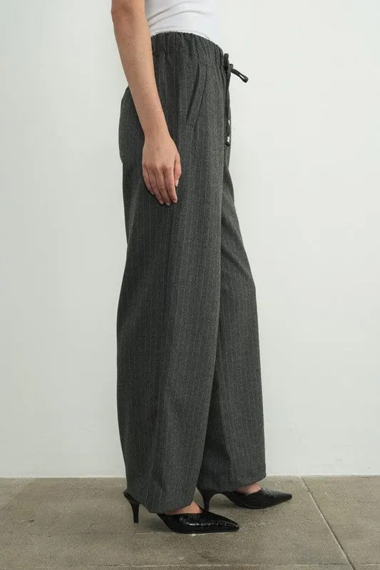 Timeless Pinstripe Pant - Charcoal