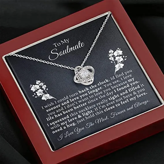 To My Beautiful Soulmate Necklace, Romantic Gifts For My Wife Girlfriend Love knot necklace