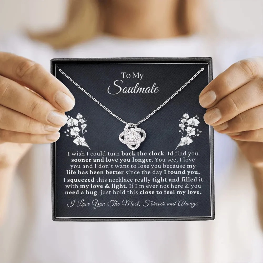 To My Beautiful Soulmate Necklace, Romantic Gifts For My Wife Girlfriend Love knot necklace