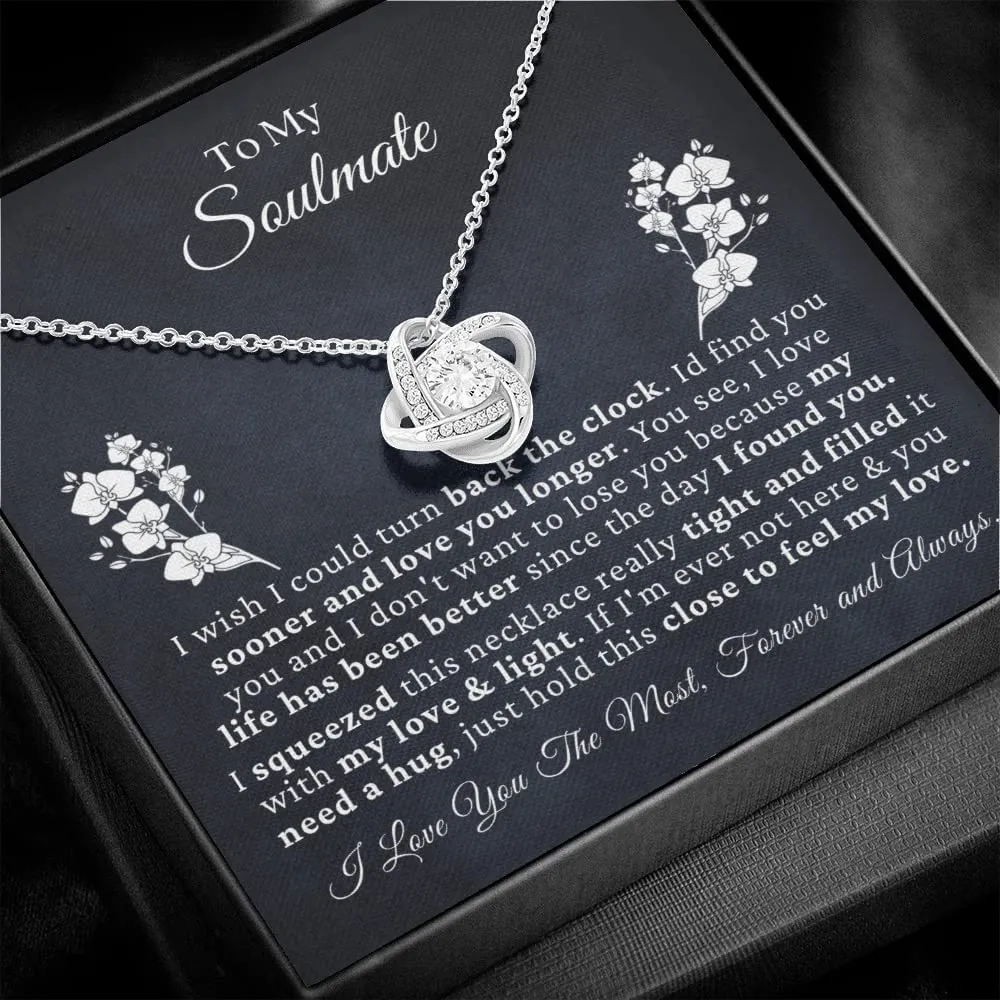 To My Beautiful Soulmate Necklace, Romantic Gifts For My Wife Girlfriend Love knot necklace