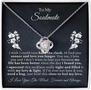 To My Beautiful Soulmate Necklace, Romantic Gifts For My Wife Girlfriend Love knot necklace