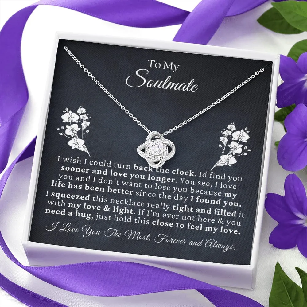 To My Beautiful Soulmate Necklace, Romantic Gifts For My Wife Girlfriend Love knot necklace