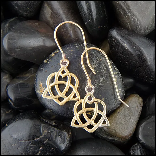 Trinity Knot Heart Pendant and Earring Set