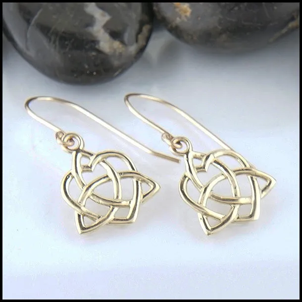 Trinity Knot Heart Pendant and Earring Set