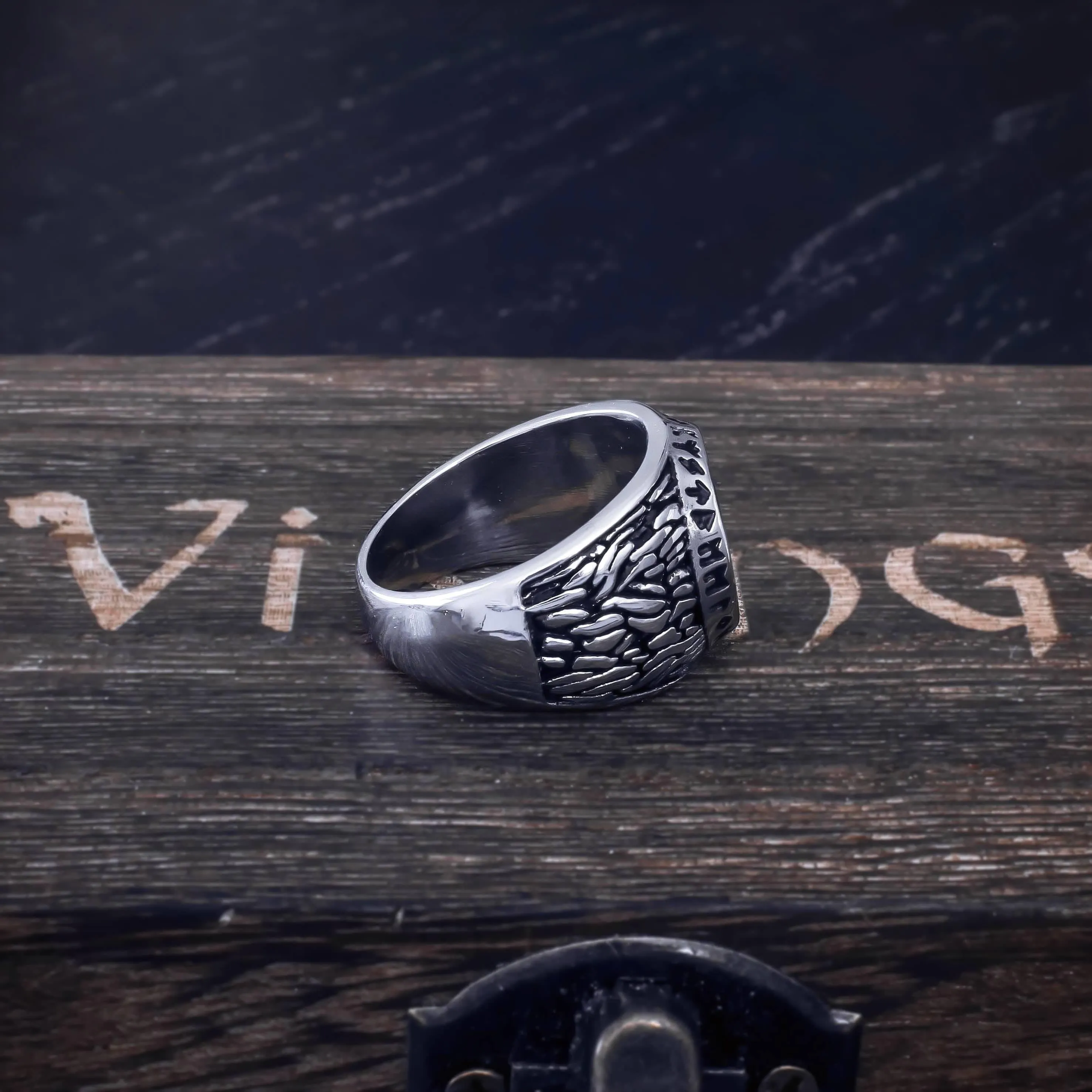 Vegvisir Runed Ring - Stainless Steel