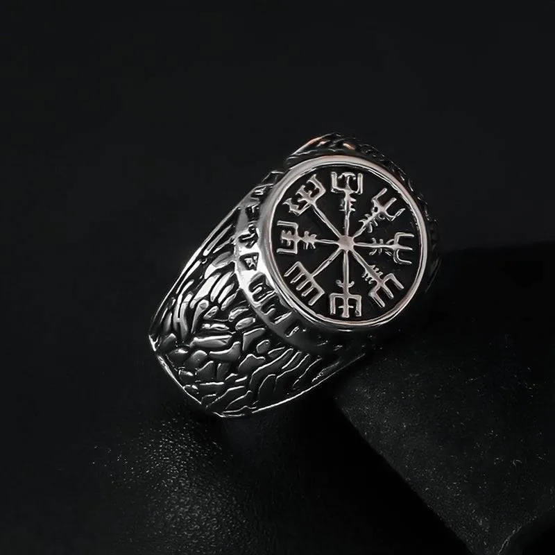 Vegvisir Runed Ring - Stainless Steel