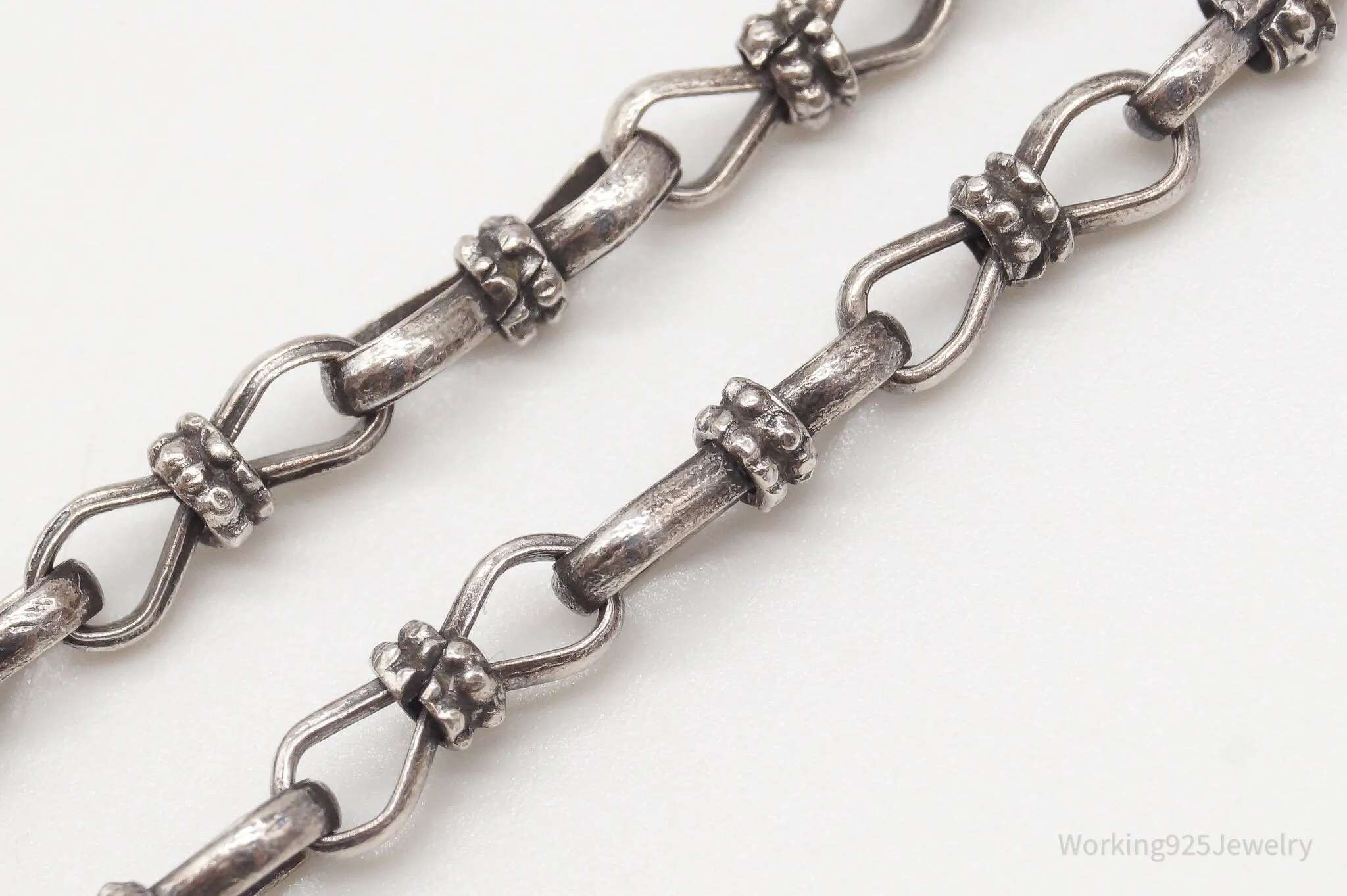 Vintage Brutalist Silver Toggle Necklace