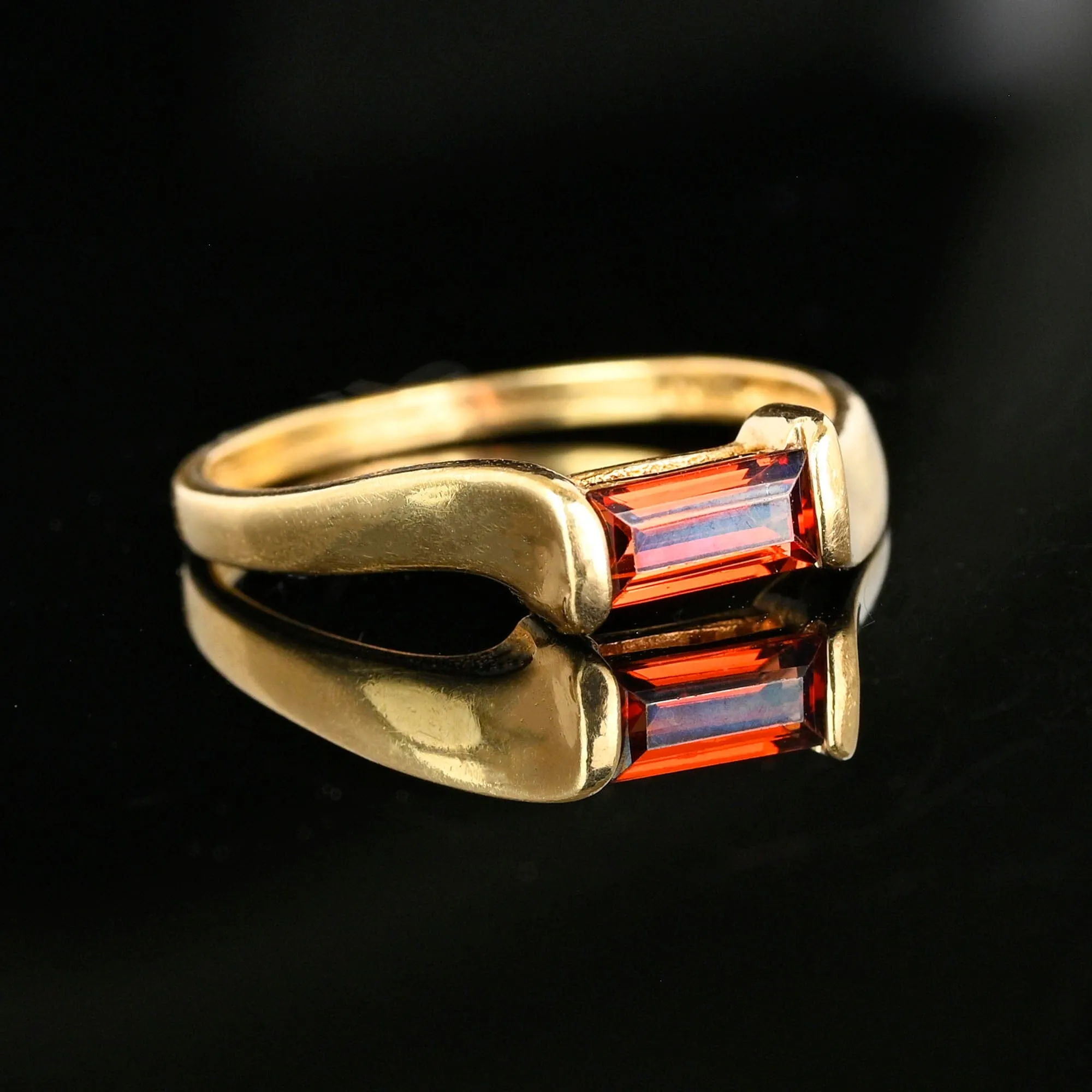 Vintage Gold Baguette Madeira Citrine Ring