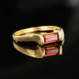 Vintage Gold Baguette Madeira Citrine Ring