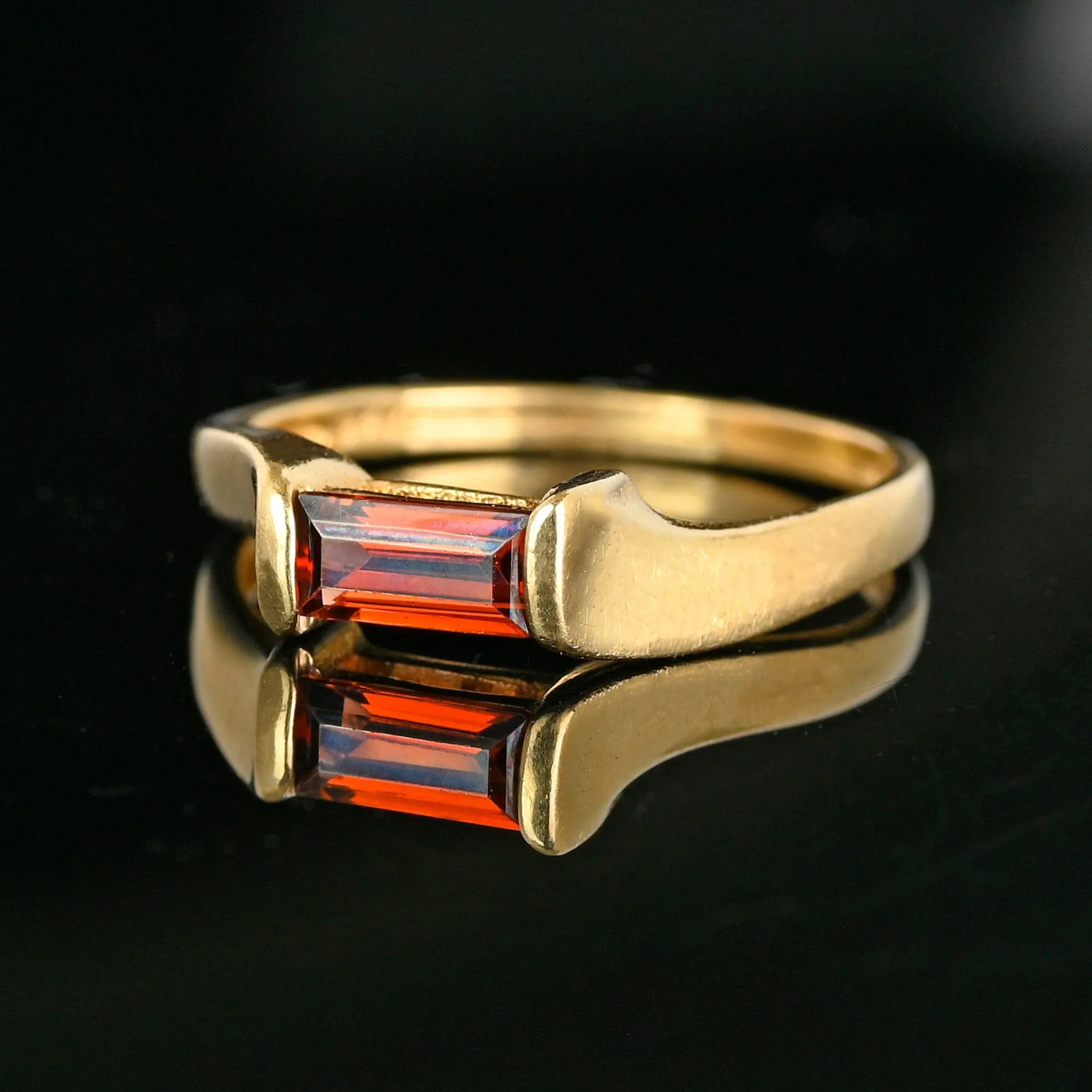 Vintage Gold Baguette Madeira Citrine Ring