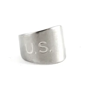 Vintage US Army Military Stainless Steel Spoon Ring