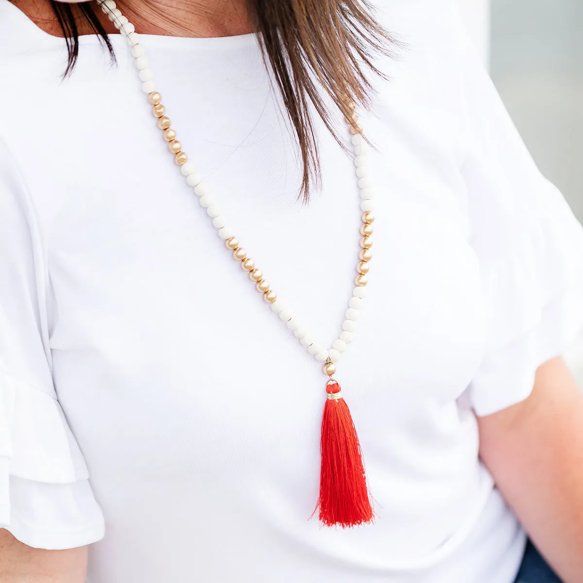 Viv & Lou Tori Beaded Necklace - Red