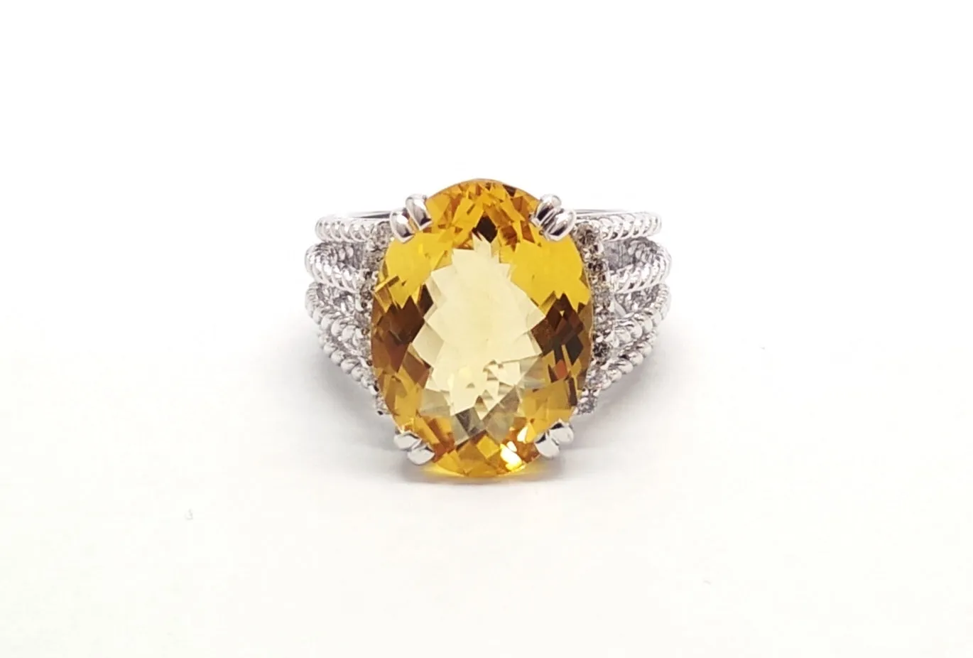 Wheaton Ring with Citrine and Diamonds SIL-RNG-064