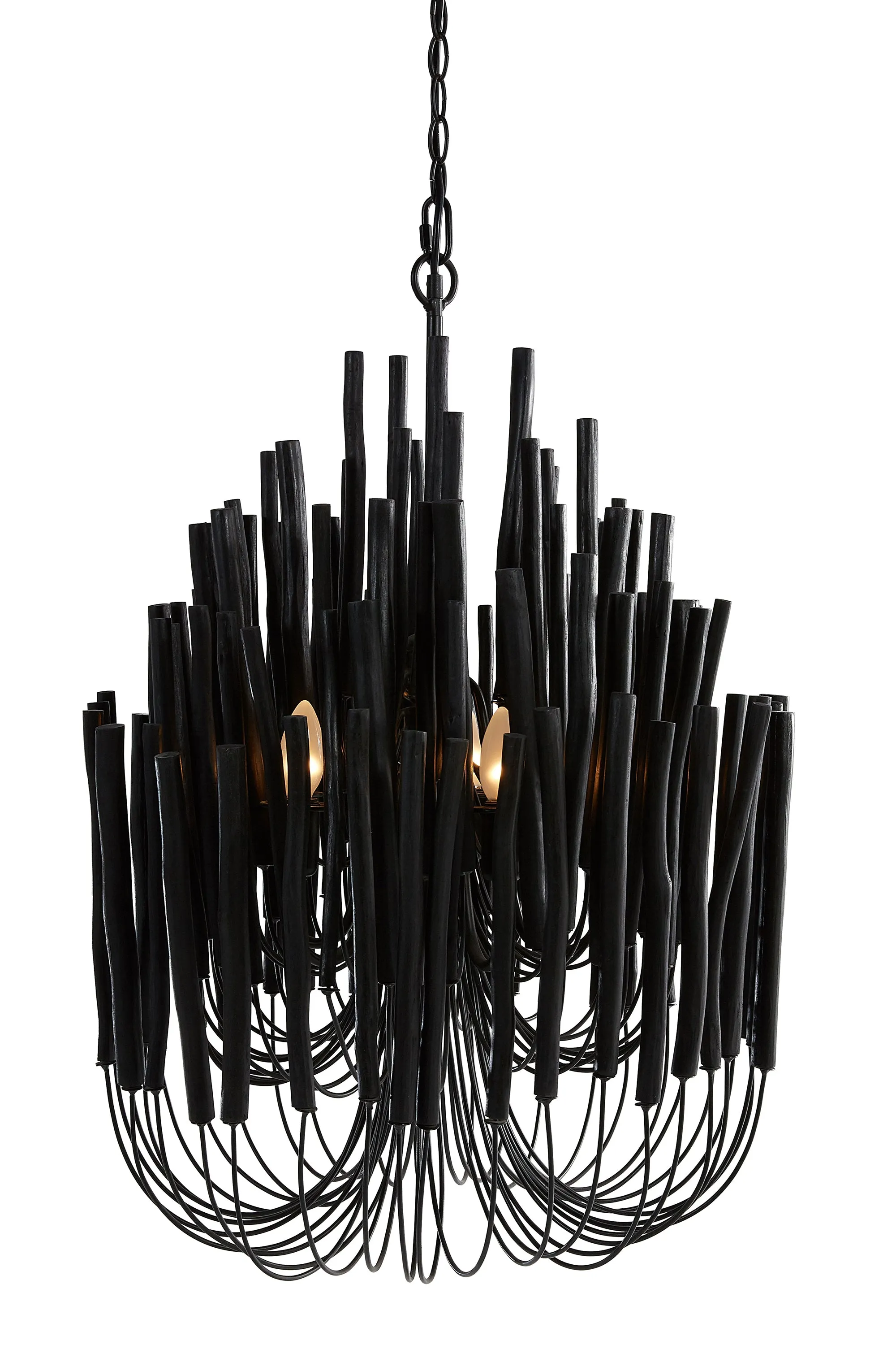 WOOD CANDLESTICK PENDANT BLACK