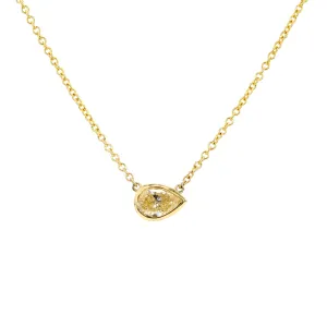 Yellow Diamond Fixed Pendant Necklace